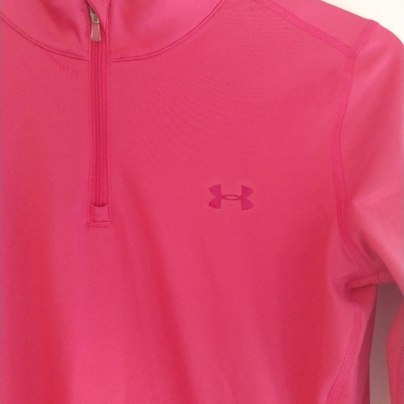 UNDER ARMOUR Fitted 1/4 Zip Hot Pink Long Sleeve - Picture 2 of 11